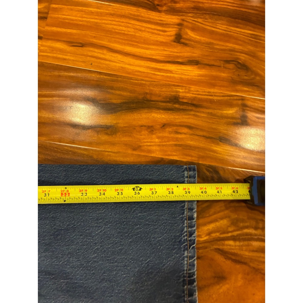 Aeropostale 90s Baggy Distressed High Waisted Wide Leg Blue Jeans Womens 4 Reg - Picture 7 of 9
